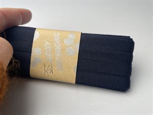 Jersey skråbånd - mørk marineblå, 20 mm og 3 meter